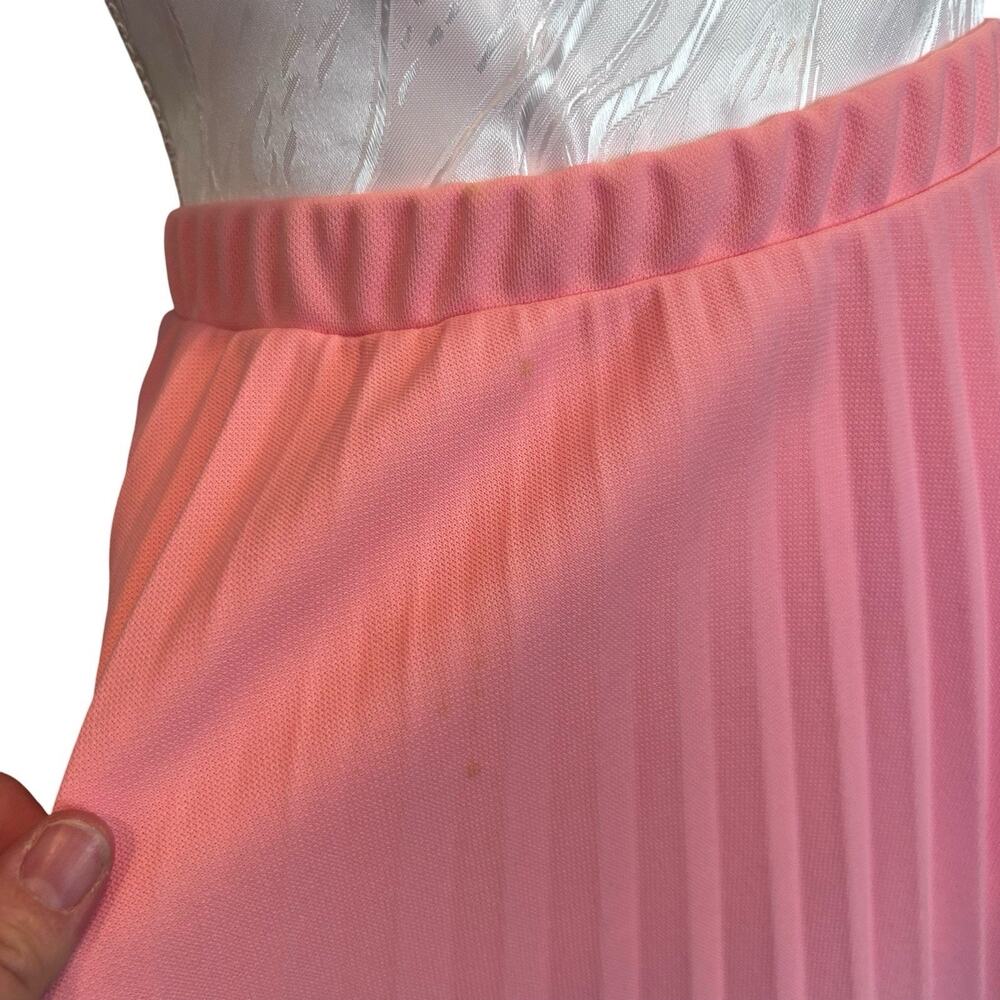Vintage 80s Pleated Pink Midi Skirt Sz Medium - Picture 9 of 14